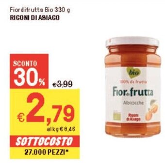 Iper La Grande Fiordifrutta Bio 330 g RIGONI DI ASIAGO offerta
