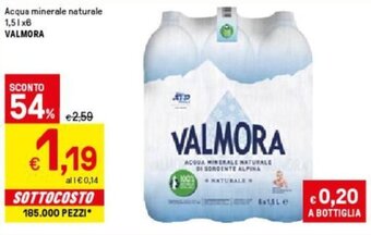 Iper La Grande Acqua minerale naturale 1,51x6 VALMORA offerta