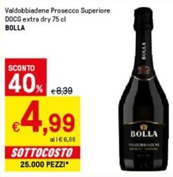 Iper La Grande Valdobbiadene Prosecco Superiore DOCG extra dry 75 cl BOLLA offerta