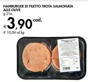 Bennet Hamburger Di Filetto Trota Salmonata Alle Olive offerta