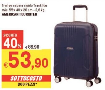 Trolley cabina rigido Tracklite mis. 55x 40 x 20 cm-2,6 kg AMERICAN TOURISTER
