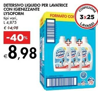 Bennet Lysoform Detersivo Liquido Per Lavatrice Con Igienizzante offerta