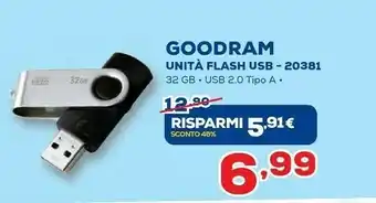 Euronics Goodram chiavetta USB offerta