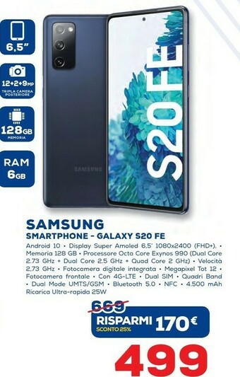 Euronics Samsung Galaxy S20 FE offerta