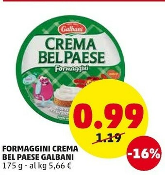 PENNY Galbani Crema Bel Paese Formaggini 175 G(ml) offerta