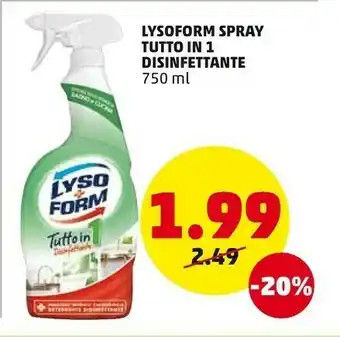 PENNY Lysoform Spray Tutto In 1 Disinfettante offerta