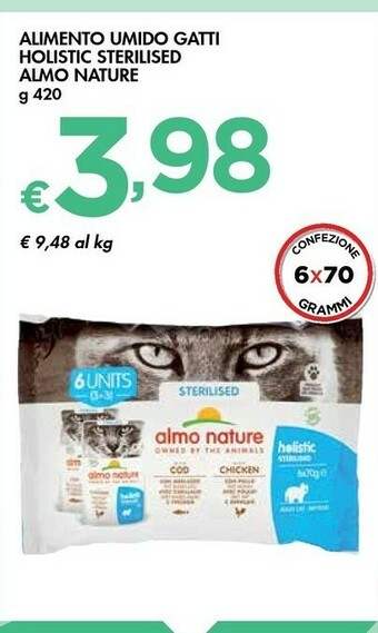 Bennet Almo Nature Alimento Umido Gatti Holistic Sterilised offerta