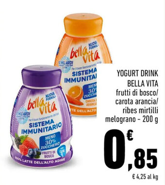 Conad YOGURT DRINK BELLA VITA 200 g offerta