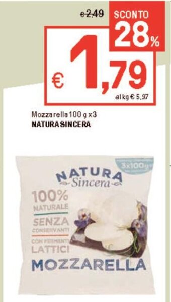 Iper La Grande Mozzarella 100 g x3 NATURA SINCERA offerta