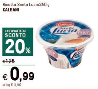 Iper La Grande Ricotta Santa Lucia 250 g GALBANI offerta