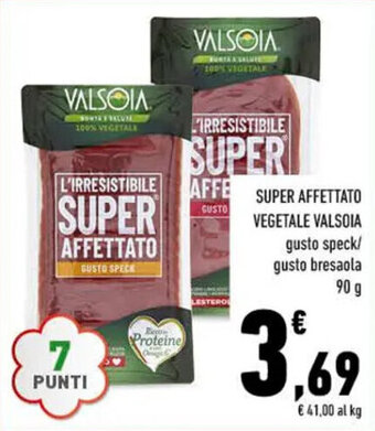 Conad SUPER AFFETTATO VEGETALE VALSOIA gusto speck/ gusto bresaola 90 g offerta