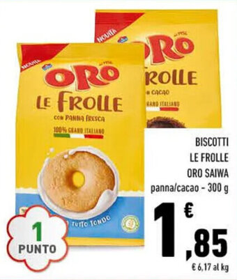 Conad BISCOTTI LE FROLLE ORO SAIWA panna/cacao - 300 g offerta