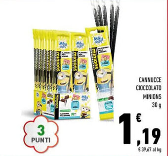 Conad CANNUCCE CIOCCOLATO MINIONS 30 g offerta