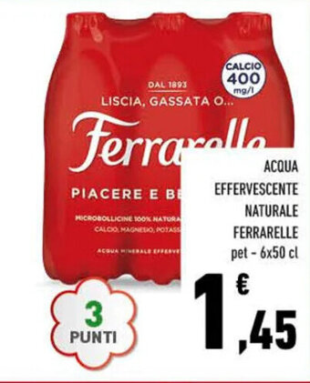 Conad ACQUA EFFERVESCENTE NATURALE FERRARELLE pet-6x50 cl offerta