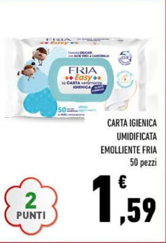 Conad CARTA IGIENICA UMIDIFICATA EMOLLIENTE FRIA 50 pezzi offerta