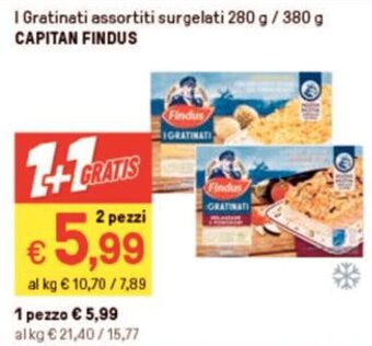 I Gratinati assortiti surgelati 280 g/380 g CAPITAN FINDUS