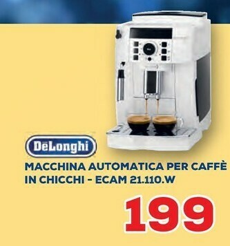 Euronics Delonghi Macchina Automatica Per Caffe In Chicchi - Ecam 21.110.W offerta
