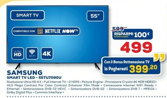 Euronics Samsung Smart TV Led 55TU7090U offerta