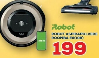 Euronics iRobot Roomba E6 Aspirapolvere Robot Senza Sacchetto Beige, Nero offerta