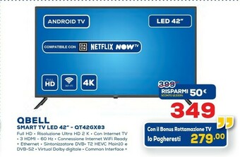 QBell Smart TV LED 42" QT42GX83