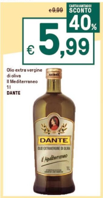 Iper La Grande Olio extra vergine di oliva Il Mediterraneo 1L DANTE offerta