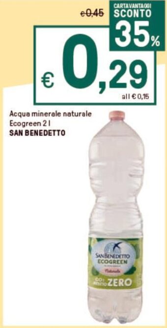 Iper La Grande Acqua minerale naturale Ecogreen 21 SAN BENEDETTO offerta