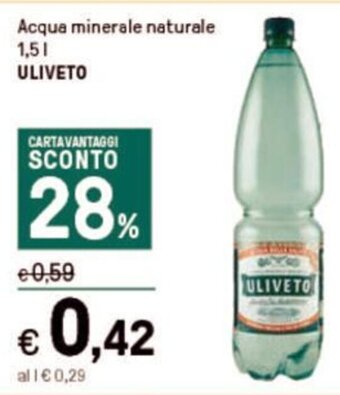 Iper La Grande Acqua minerale naturale 1,5 l ULIVETO offerta