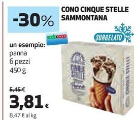 Coop Sammontana cono cinque stelle offerta