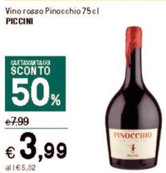 Iper La Grande Vino rosso Pinocchio 75cl PICCINI offerta