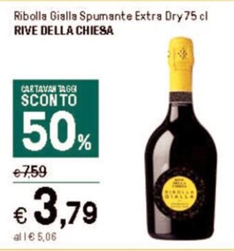 Iper La Grande Ribolla Gialla Spumante Extra Dry 75 cl RIVE DELLA CHIESA offerta