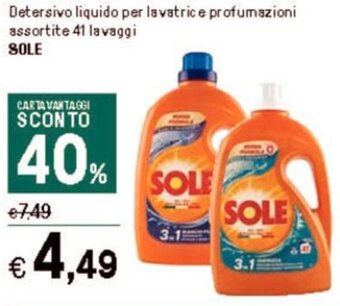 Iper La Grande Detersivo liquido per lavatrice profumazioni 41 lavaggi SOLE offerta