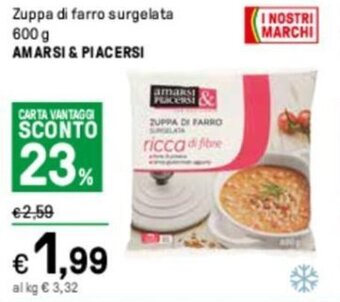 Zuppa di farro surgelata 600 g AMARSI & PIACERSI