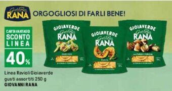 Iper La Grande Linea Ravioli Gioiaverde gusti assortiti 250 g GIOVANNI RANA offerta