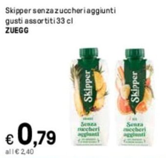 Iper La Grande Skipper senza zuccheri aggiunti gusti assortiti 33 cl ZUEGG offerta
