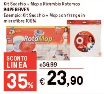 Kit Secchio + Mop o Ricambio Rotomop SUPERFIVES