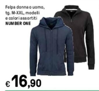 Iper La Grande Felpa donna o uomo M-XXL NUMBER ONE offerta