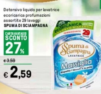 Iper La Grande Detersivo liquido per lavatrice ecoricarica profumazioni assortite 29 lavaggi SPUMA DI SCIAMPAGNA offerta