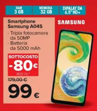 Carrefour Iper Smartphone Samsung A04S offerta