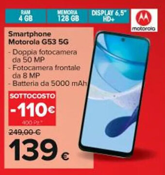Carrefour Iper Smartphone Motorola G53 5G offerta