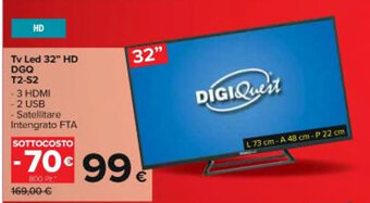 Carrefour Iper Tv Led 32" HD DGQ T2-S2 offerta