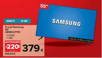 Carrefour Iper Tv Led Samsung 55" UE55CU7172 offerta