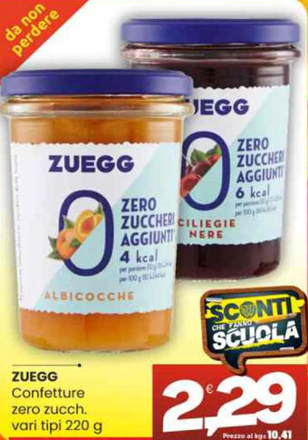 Vicino a te supermercati ZUEGG Confetture zero zucch. 220 g offerta
