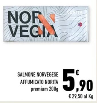 Conad Margherita SALMONE NORVEGESE AFFUMICATO NORITA premium 200g offerta