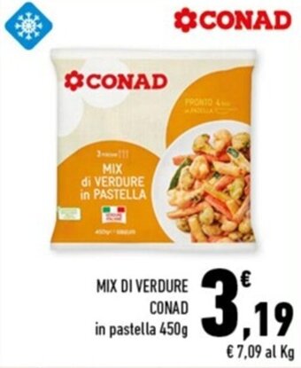 Conad Margherita MIX DI VERDURE CONAD in pastella 450g offerta