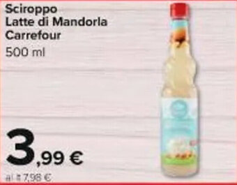 Carrefour Iper Sciroppo Latte di Mandorla Carrefour 500 ml offerta