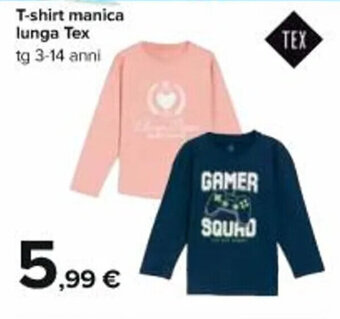 Carrefour Iper T-shirt manica lunga Tex tg 3-14 anni offerta