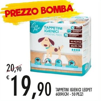 TAPPETINI IGIENICI LEOPET 60X90CM-50 PEZZI