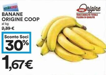 Coop BANANE ORIGINE COOP offerta
