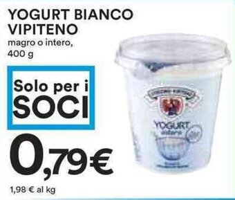 Coop YOGURT BIANCO VIPITENO magro o intero, 400 g offerta