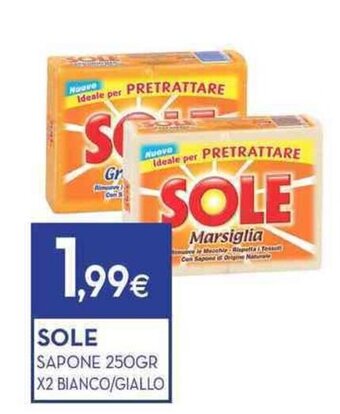 Proshop SOLE SAPONE 250GR X2 BIANCO/GIALLO offerta